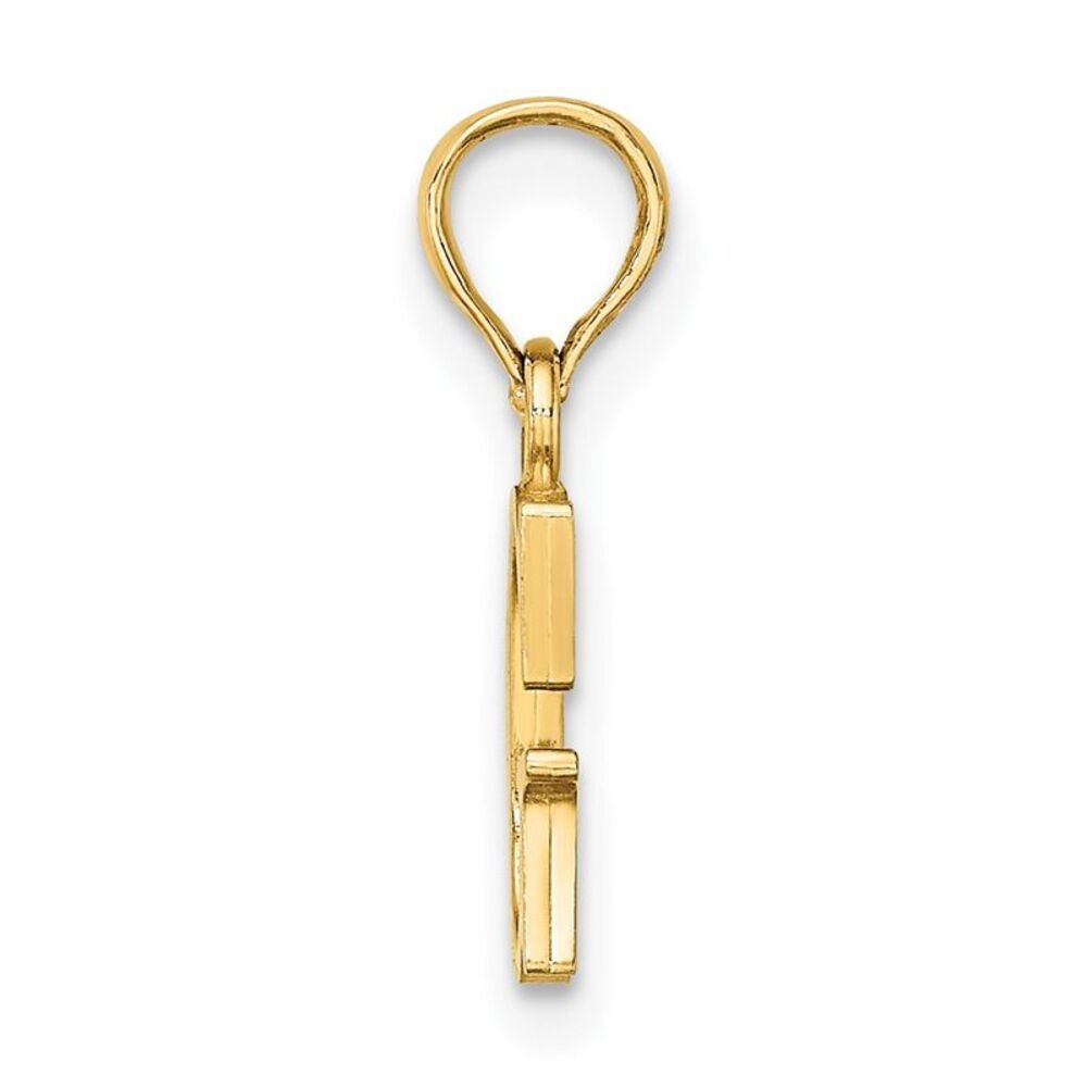 10k Yellow Gold Polished G Block Initial Charm - image 2